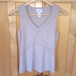 Ann Taylor LOFT Knit Sleeveless Beaded Top in Light Purple Size XSP